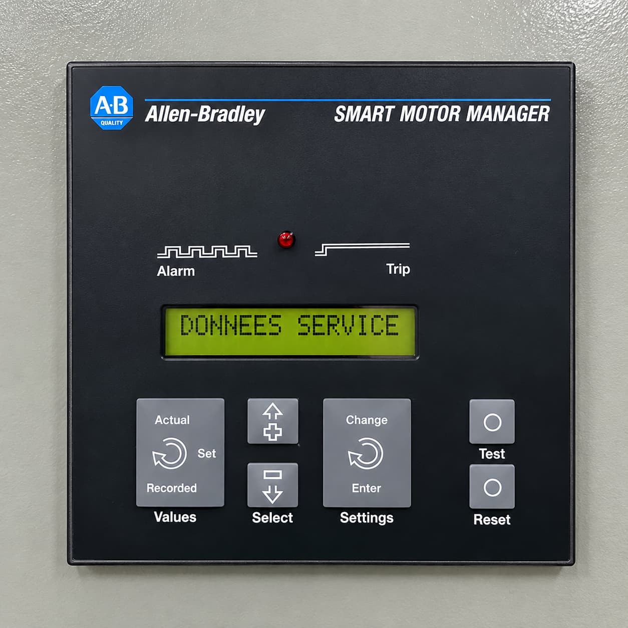 Allen-Bradley Smart Motor Manager protection relay display panel